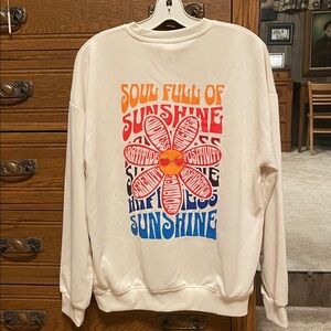 NWOT Soul Full of Sunshine Cream polyester Sweatshirt with Flower Design